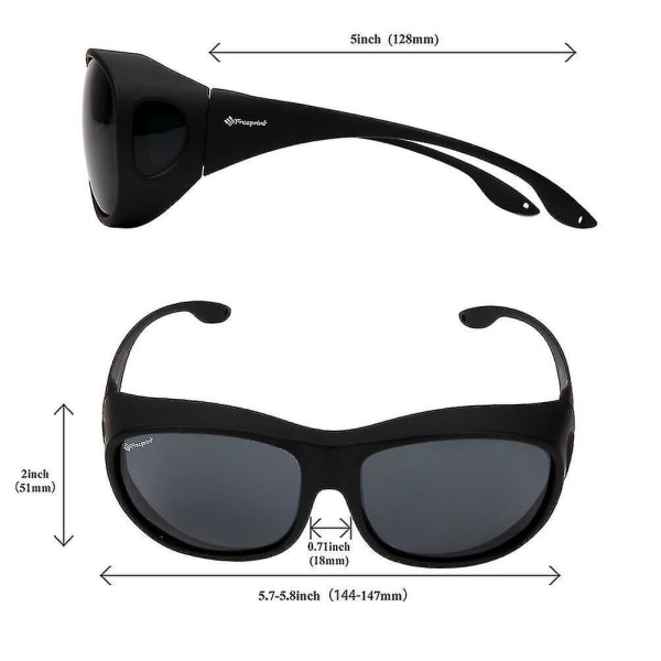 Polariserad solskydd som passar över glasögon Körsolglasögon för män och kvinnor