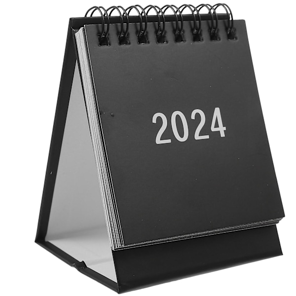Mini skrivebords kalender 2024 - 9,8 x 7,5 x 7 cm - Sort