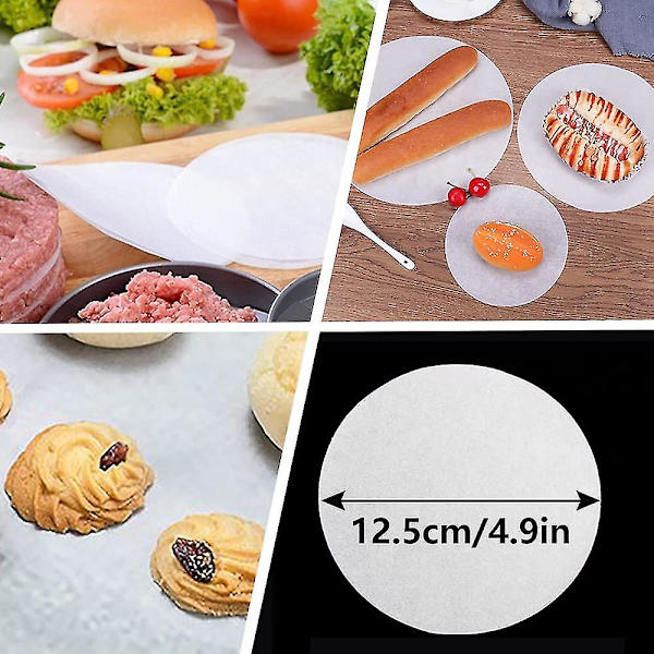 500 st Non-stick papper, diameter 12,5 cm, Hackat papper