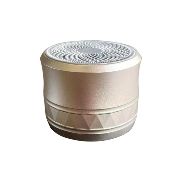 Nytt kort Mini Bluetooth-högtalare Metall Hög volym Subwoofer Hemma Utomhus Bärbar Present Ljudsystem（Guld）
