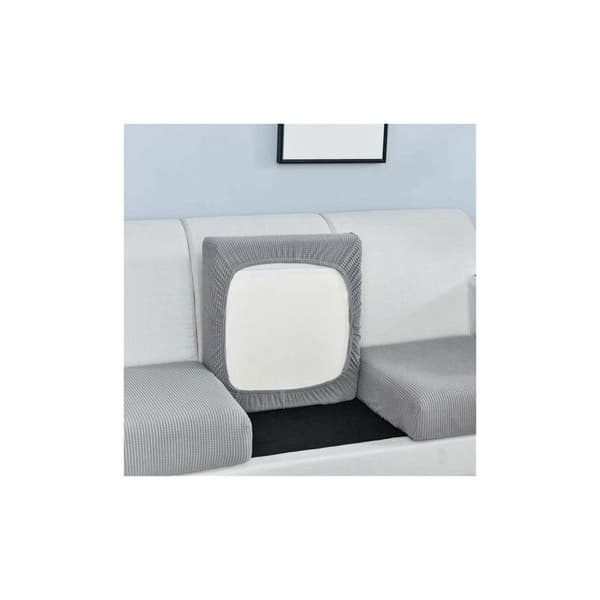 Överdrag för soffkudde, kuddfodral, halkfritt elastiskt sätesöverdrag, möbelöverdrag, bredd 65-90 cm, längd 95-135 cm (mörkgrå, 2-sits)