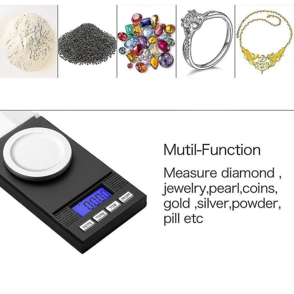 Digital Milligram Pocket Scale 50g / 0,001g Pro Jewelry Lab Carat pulvervåg