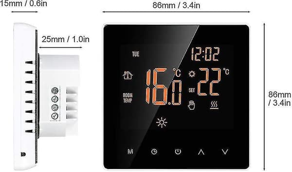 Smart Termostat Digital Rumtermostat Programmerbar Lcd Display Touch Screen App Kontrol Elektrisk Vægtermostat Med Intern Sensor/gulvsensor