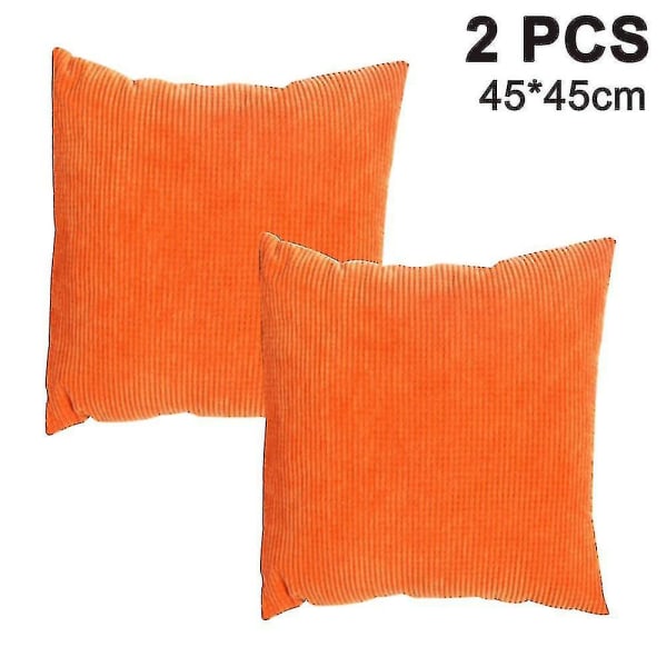 Paket med 2, manchester mjukt dekorativt fyrkantigt cover（orange）
