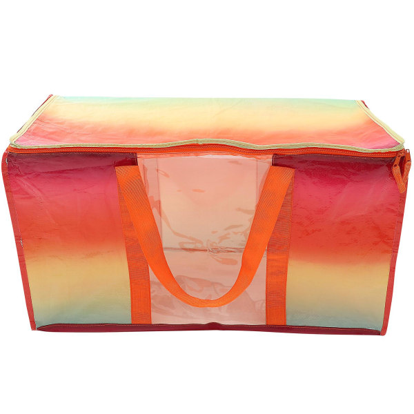 Klesoppbevaringspose husholdningsoppbevaringspose med stor kapasitet med håndtak gjennomsiktig vindu (69X38X36cm, farge)
