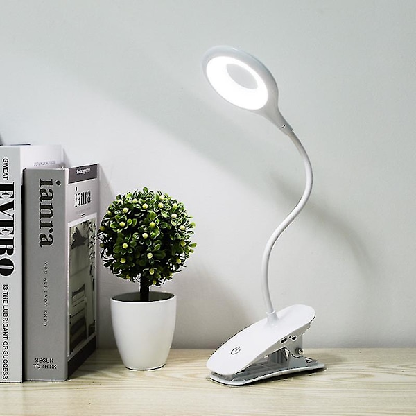 20 LED-klipslæsningslampe med dæmpbar øjenbeskyttelse bordlampe med USB-kabel