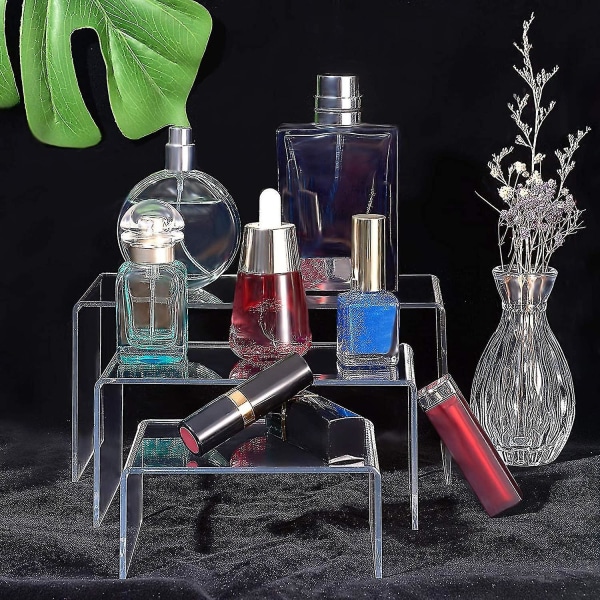 6 st 3 storlekar akryl display risers hållare U-formade smyckesdisplayställ transparent