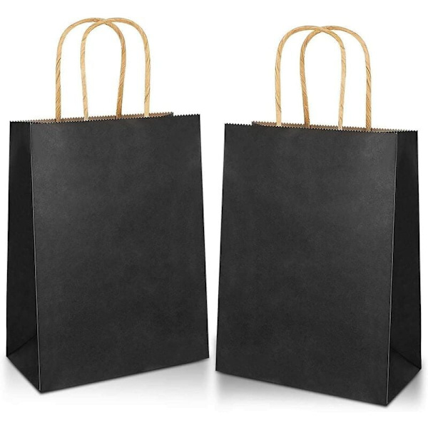 30 st kraftpåsar 21 15 8CM, papperspåse, kraftpapperspåse, svart presentpåse, papperspåsar med handtag, presentpåse (tjock 130gsm)