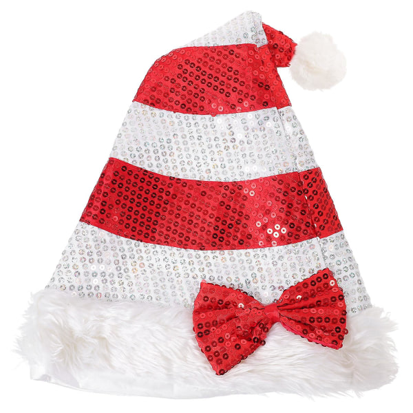 Santa Hat Sequined Plush Christmas Hat Holiday Headwear Performance Hat Props (44X30CM, as shown in the picture)