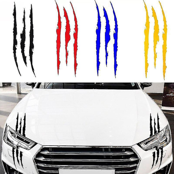 2 stk. Refleks Monster Klo Merker Stripe Merker Auto Frontlykt Klistremerke (Blå)