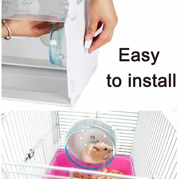 4,7 tum tyst hamsterhjul, hamsterleksaker för hamsterbur, superljudlös snurrande träningshjul för hamstrar, gerbiler eller möss (blå)