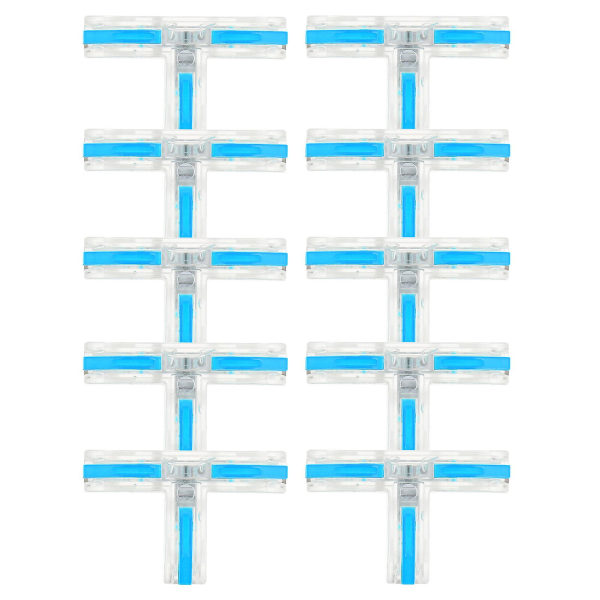 10 stk T-type hurtigkobling ledningskobling kobber terminal kabelkobling (4X2.6CM, blå)