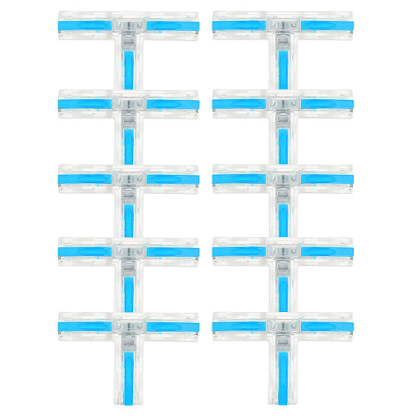 10 stycken T-typ snabbkopplingstrådskontakt kopparterminalkabelkontakt (4X2,6CM, blå)