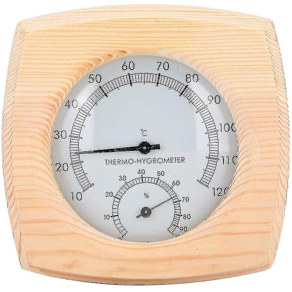 Träsbastutermometer Hygrometer Termometer Hygrometer Basturum Gran Dial Hygrometer Termometer