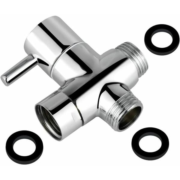 3-vägsventil, massiv mässing G1/2 handdusch duschkomponenter avledare adapter duschsystem reservdel, polerad krom