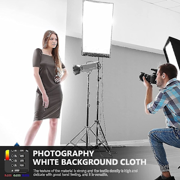Bakgrunn(hvit) 3*3m Fotostudio Folding Sheer Muslin For Photography Video Og Fjernsyn