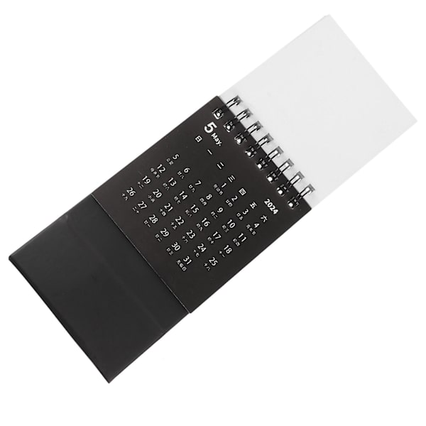 Mini skrivebords kalender 2024 - 9,8 x 7,5 x 7 cm - Sort