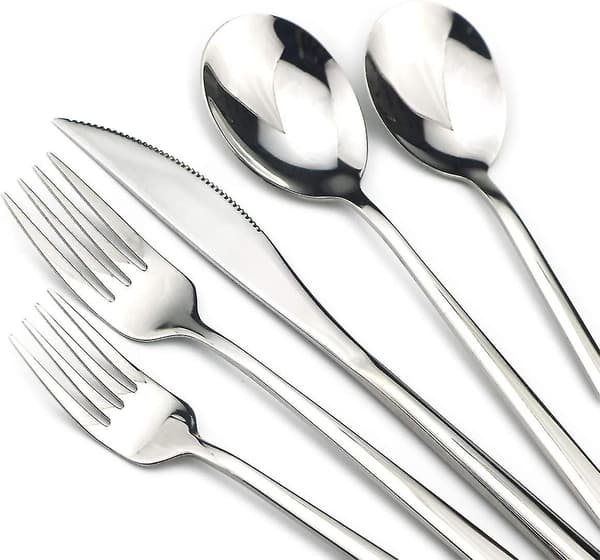 Silver Silverware Set, 5-delad 304 Rostfritt Stål Bestick Set