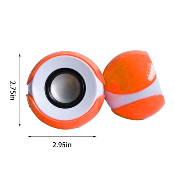 PC Specialerbjudande Storögd flickljuddatorhögtalare USB-kronblad Bärbar dator Liten ljudbärbar högtalare 20240135（Orange）