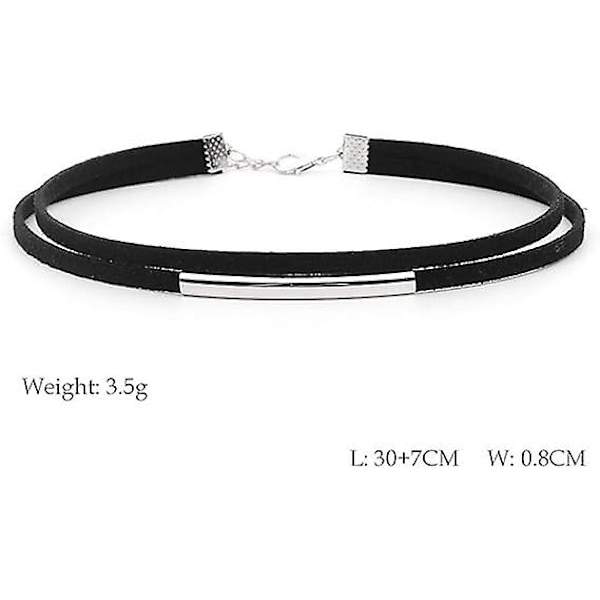 Justerbart svart chokerhalsband för damer och flickor