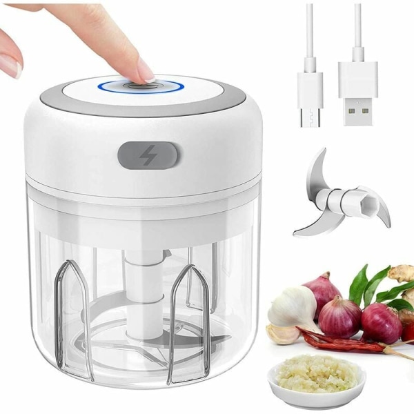 Mini Mixer Blender Elektrisk Hackare Liten Mixer Vitlökspress Hackare Grönsakshackare Lök Vitlöksskärare, Multi-Hackare för Kött, Grönsaker
