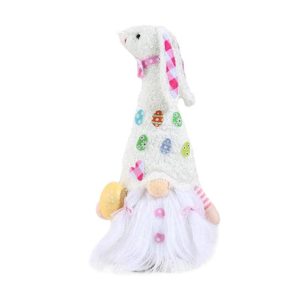 Easter Bunny Gnome Easter Gnome Doll Desktop Bunny Gnome med lys farge hjemmeinnredning (34X18CM, bilde 2)