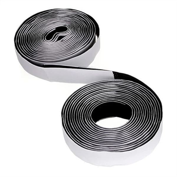 2M×20mm bred självhäftande kardborreband fästtejp solid svart