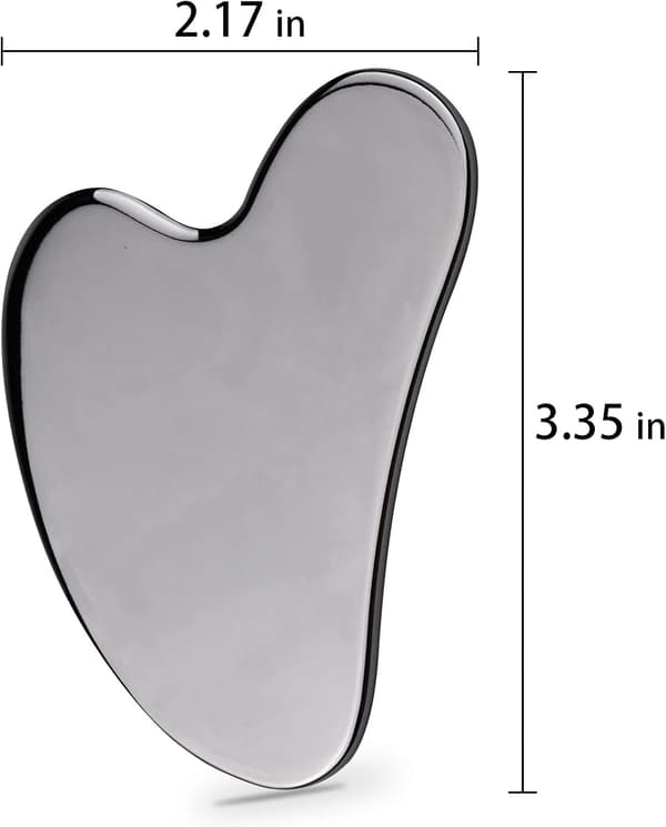 Metal Gua Sha-værktøj: Gua Sha til ansigt og krop, rustfrit stål, med rejsepose