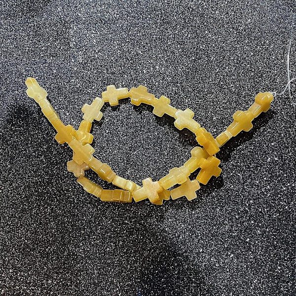 Natursten Agat Perler Kryds Form Krystal Opal Løse Perler til Smykkefremstilling DIY Halskæde Armbånd Størrelse 12x16x5mm - ( Farve: Turkis )