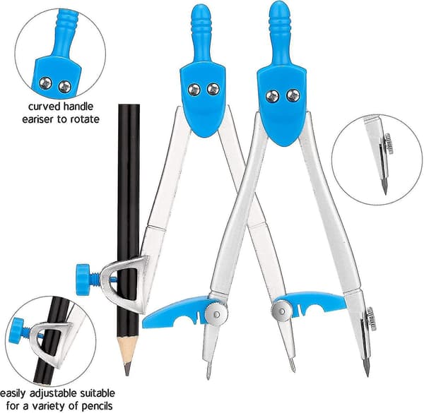 10 delar geometri matte tillbehör