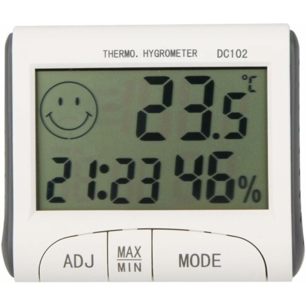 Cd Rumstermometer Mini LCD Digital Rumstermometer Hygrometer Termometer Klocka Desktop Väderstation med magnetstativ