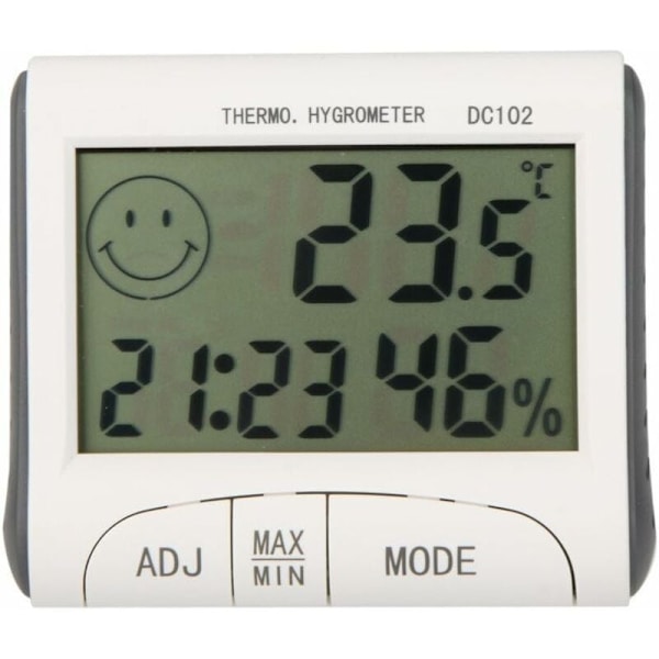 Cd-rumstermometer Mini LCD Digital Rumstermometer Hygrometer Termometer Klocka Skrivbordsväderstation med Magnetisk Stativ