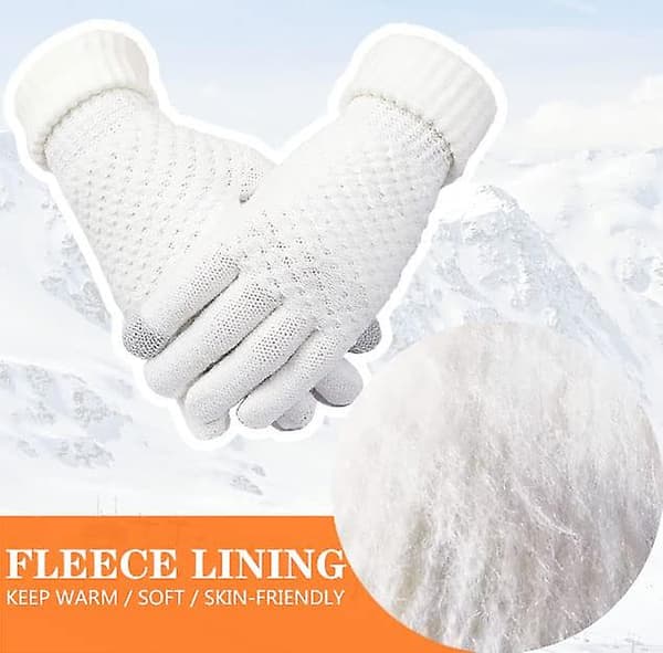 2 par kvinders vinter touch screen handsker termisk fleece foret strikkede handsker elastisk manchet vinter handsker