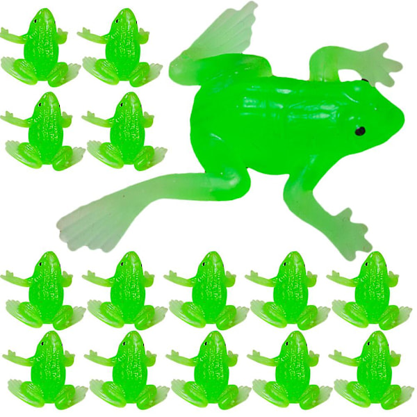 20-pak med mini falske frøer, små frøstatuer, miniature frøer, simulerede frøer (3.5X3.5X1.5CM, grøn)