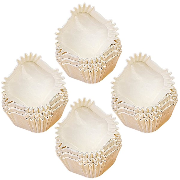 1000 st Cupcake Box för bakning av kakor Muffin Liner Mooncake Liner Cupcake Cup (6X4.5X2.5CM, Vit)