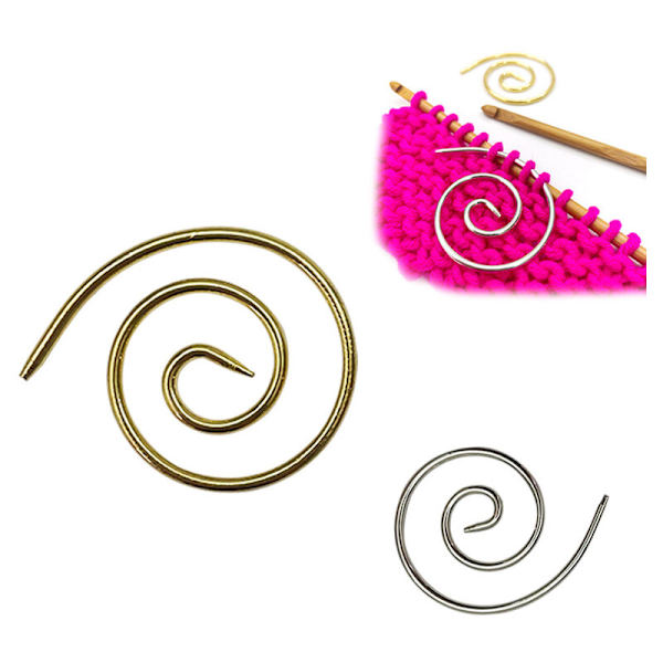 Rund spiral kabel stickad stickhållare DIY klädsömnadsnålar gobeläng sjal 1 st (Silver)