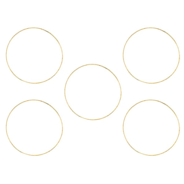 1 stk sett drømmefanger DIY Circles rund metallring DIY dekorativt tilbehør (30X30CM, gull)