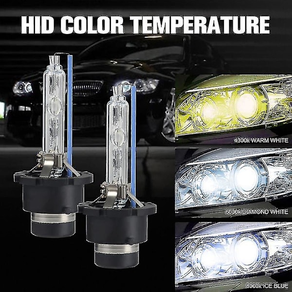 2 stk Xenon D1s D2s D3s D4s 35w Xenon Standard Hovedlykt 4300k 6000k 8000k Pære Hovedlykt Bil Hovedlyktpærer (Xenon) 100% Helt Ny og Høy Kvalitet