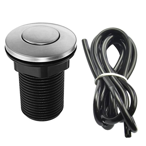 32 mm:n ruostumattomasta teräksestä valmistettu ruoantähteiden hävityslaitteen ilmapainike, pneumaattinen painike, musta (32 s:n ilmapainike ja 1,5 metrin ilmaletku) (6,7 x 4,6 x 4,6 cm, musta)