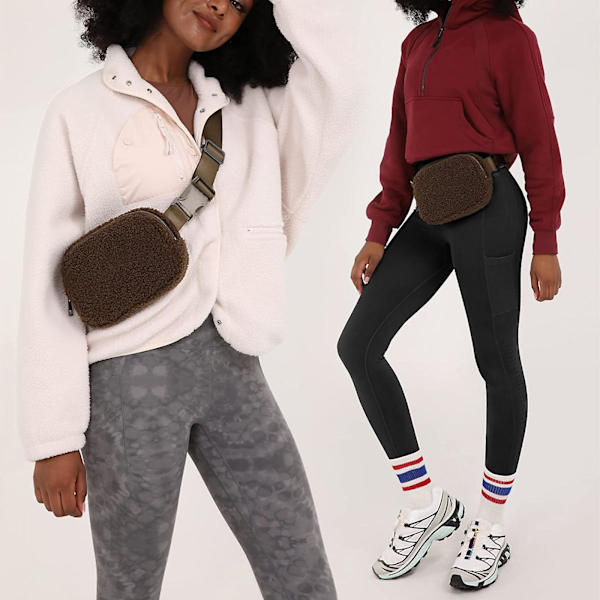 Bältesväska för kvinnor och män, trendig crossbody-väska, midjeväska med justerbar rem, svart (blå)