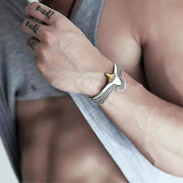 Viking örn manschett armband Alla hjärtans dag present till pojkvän justerbar