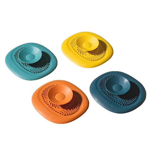 Set med 4 silikonavloppspluggar för badkar, handfat, badkar, lavendel, kök, badrum (4 färger)