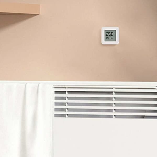 Vit temperatur- och fuktighetsmätare 2 digital displaymonitor