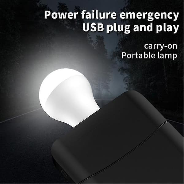 2 stk. USB-plugglampe Datamaskin Mobil Strøm Lading USB Liten Boklys LED Øyebeskyttelse Leselys USB Liten Nattlys Pærer