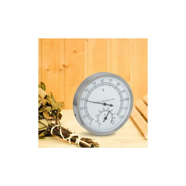 Basturumstermometer, ångbastu 2 i 1 rostfritt stål Basturum Basturumstillbehör Termometer Hygrometer Termo-hygrometer Bastuinteriör