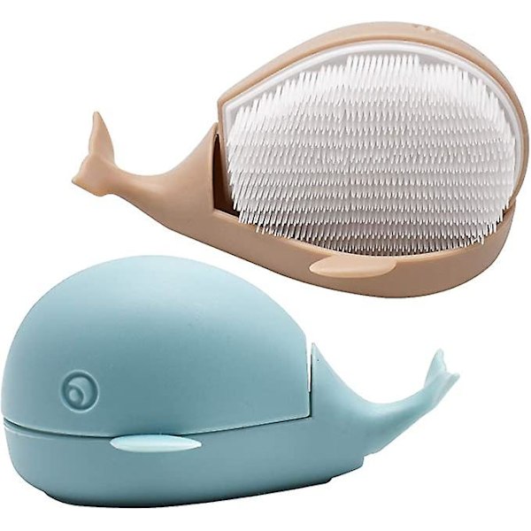 2 set fiskformade klädborste för manuell borstrengöring 12,5 * 8,2 * 6,5 cm