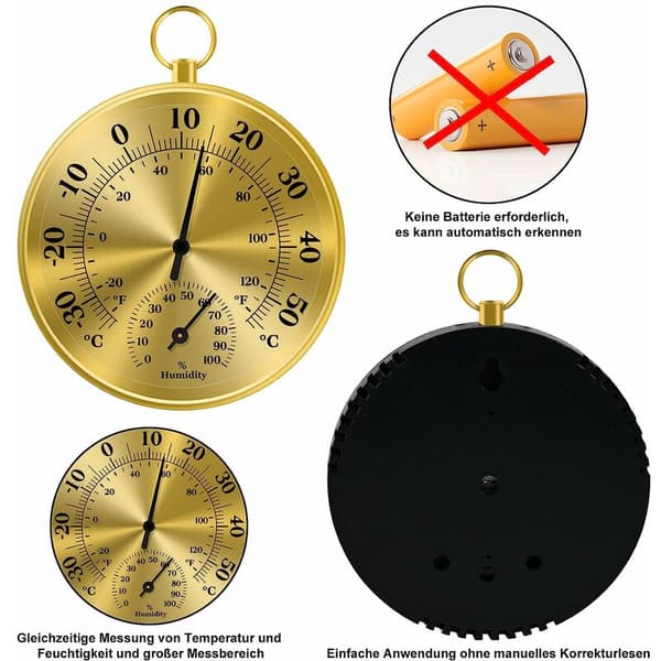 Utomhustermometer - 10 cm trådlös väggtermometer och hygrometer
