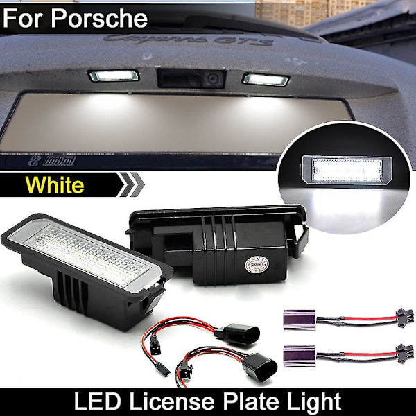 2 st LED-skyltbelysning för Porsche 911 Carrera Targa 987 Boxster Cayman 958 Cayman 987 981 958 Macan 95b Boxster Spyder