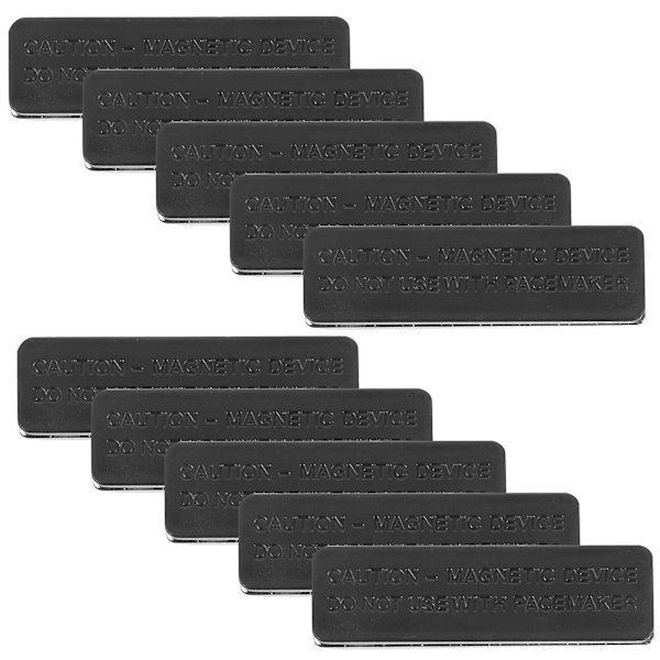 10-pak navneskiltemagneter, navneskiltemagneter med klæbende bagside, ID-skiltemmagneter (4,50X1,30X0,60CM, sort)