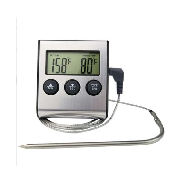 BBQ-termometer - BBQ-termometer för matlagning av kött med timer och temperaturmätningsverktyg